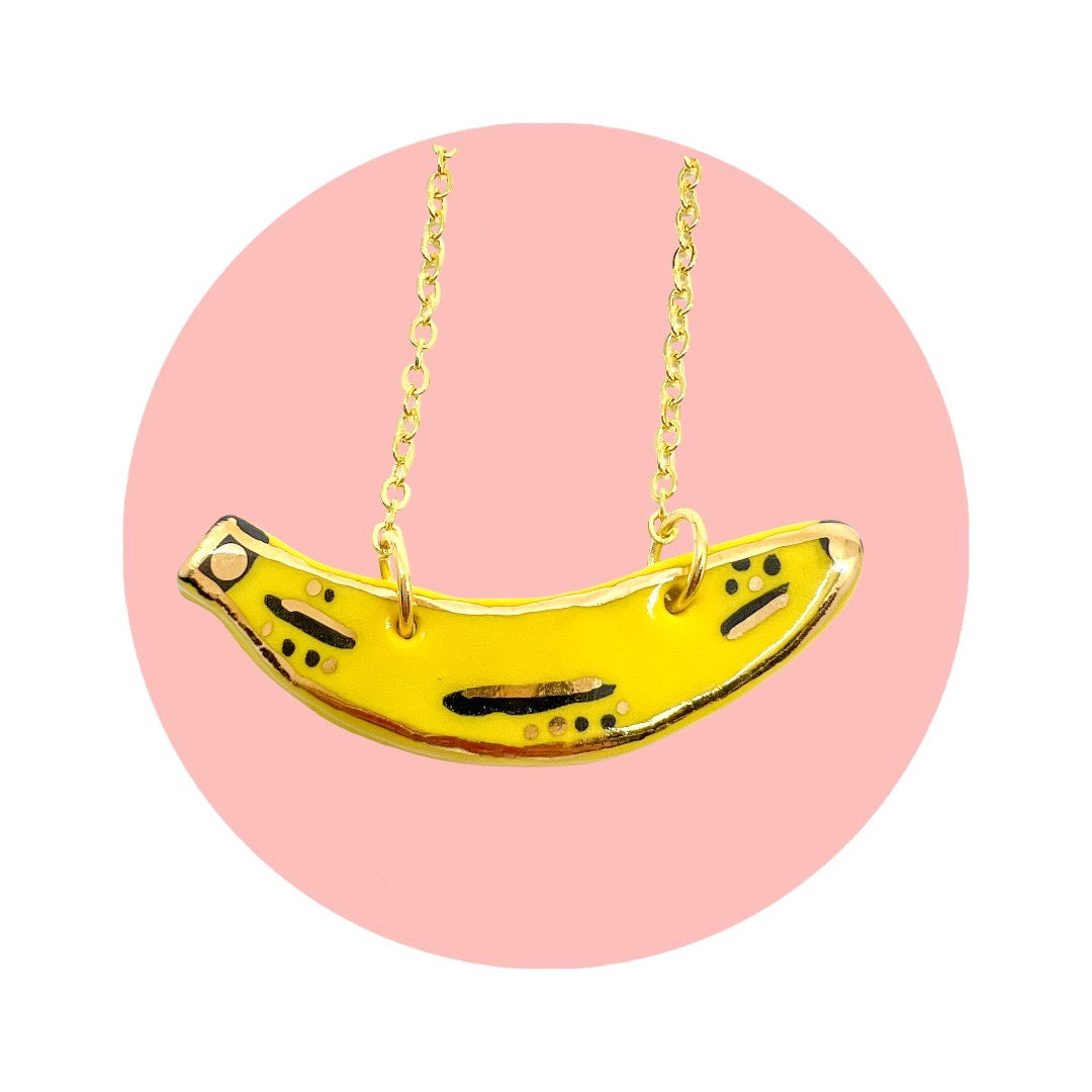 top banana ceramic necklace