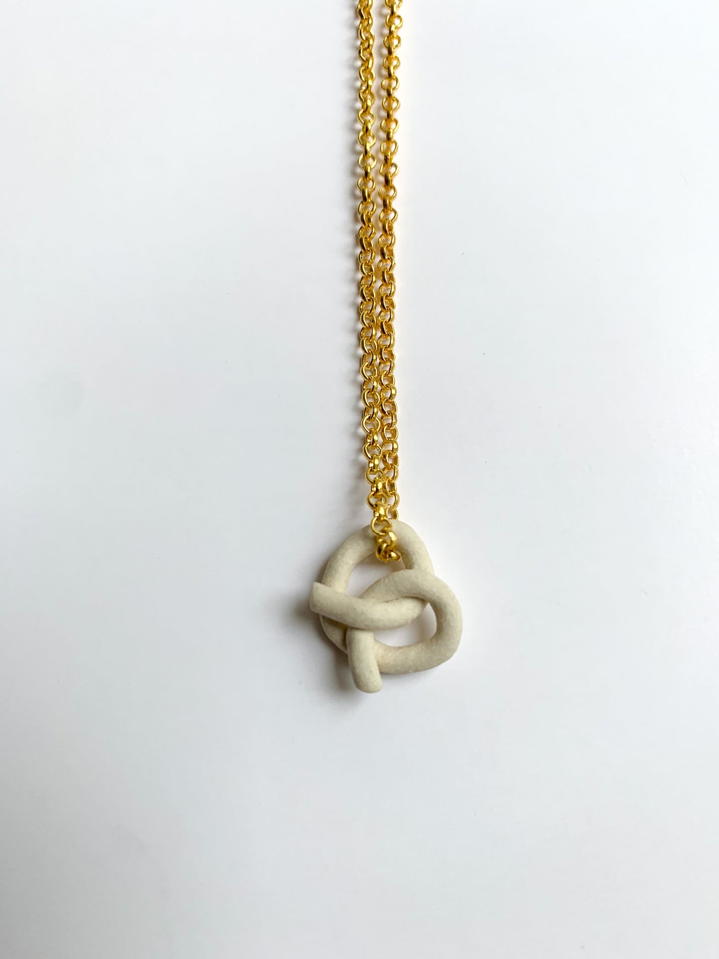 pretzel ceramic necklaces