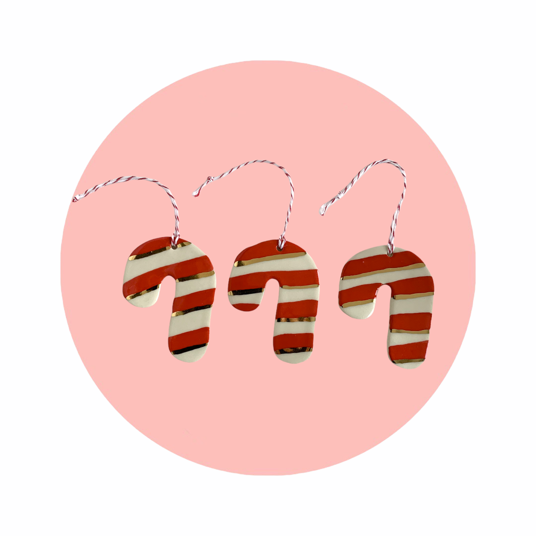 golden candy cane ornament