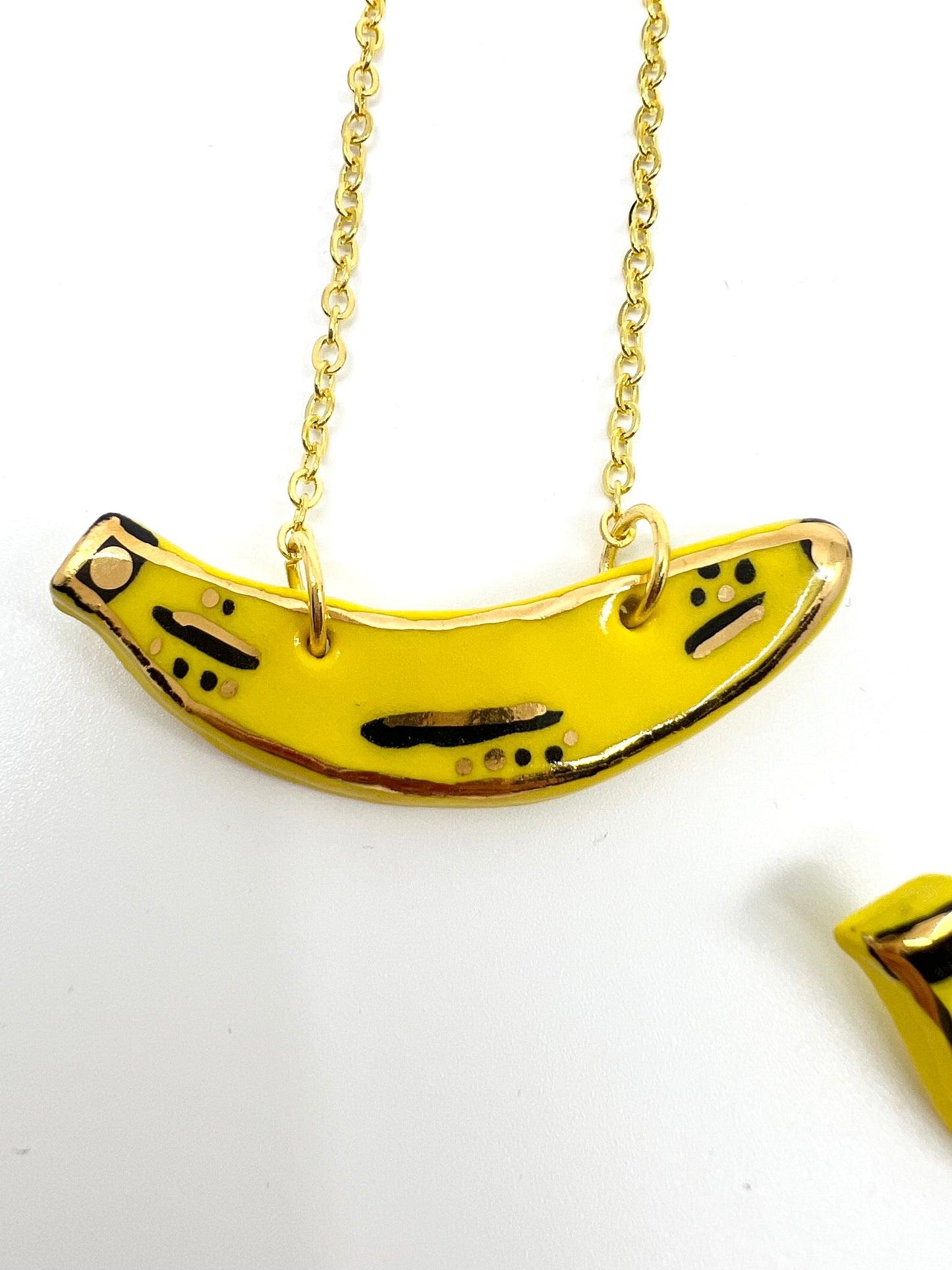 top banana ceramic necklace