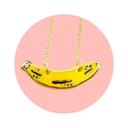 top banana ceramic necklace