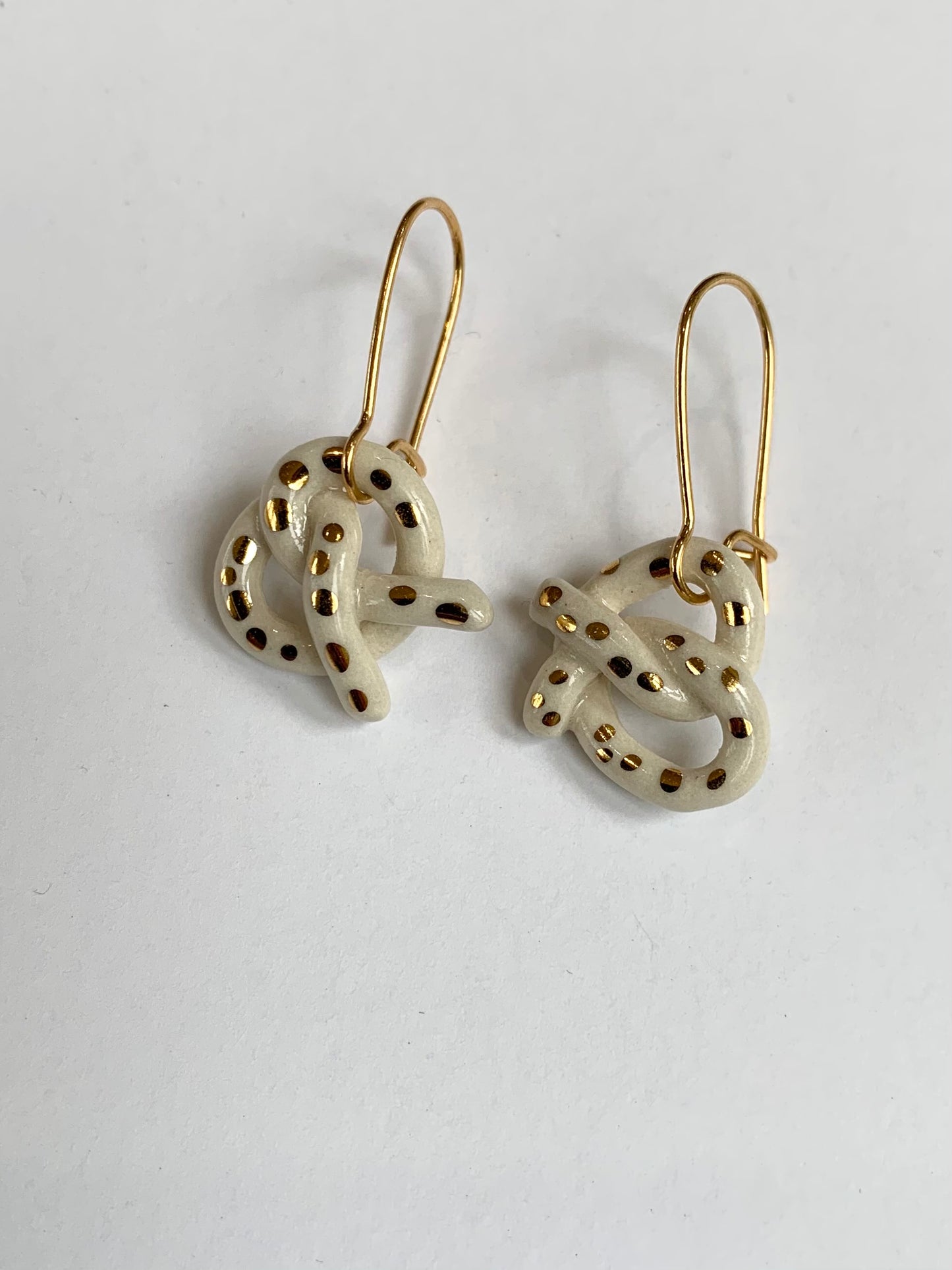 pretzel ceramic earrings