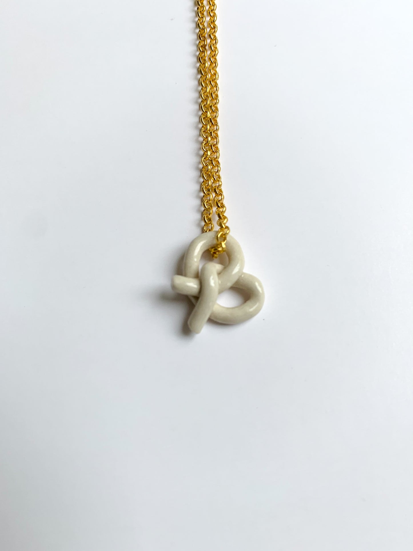 pretzel ceramic necklaces