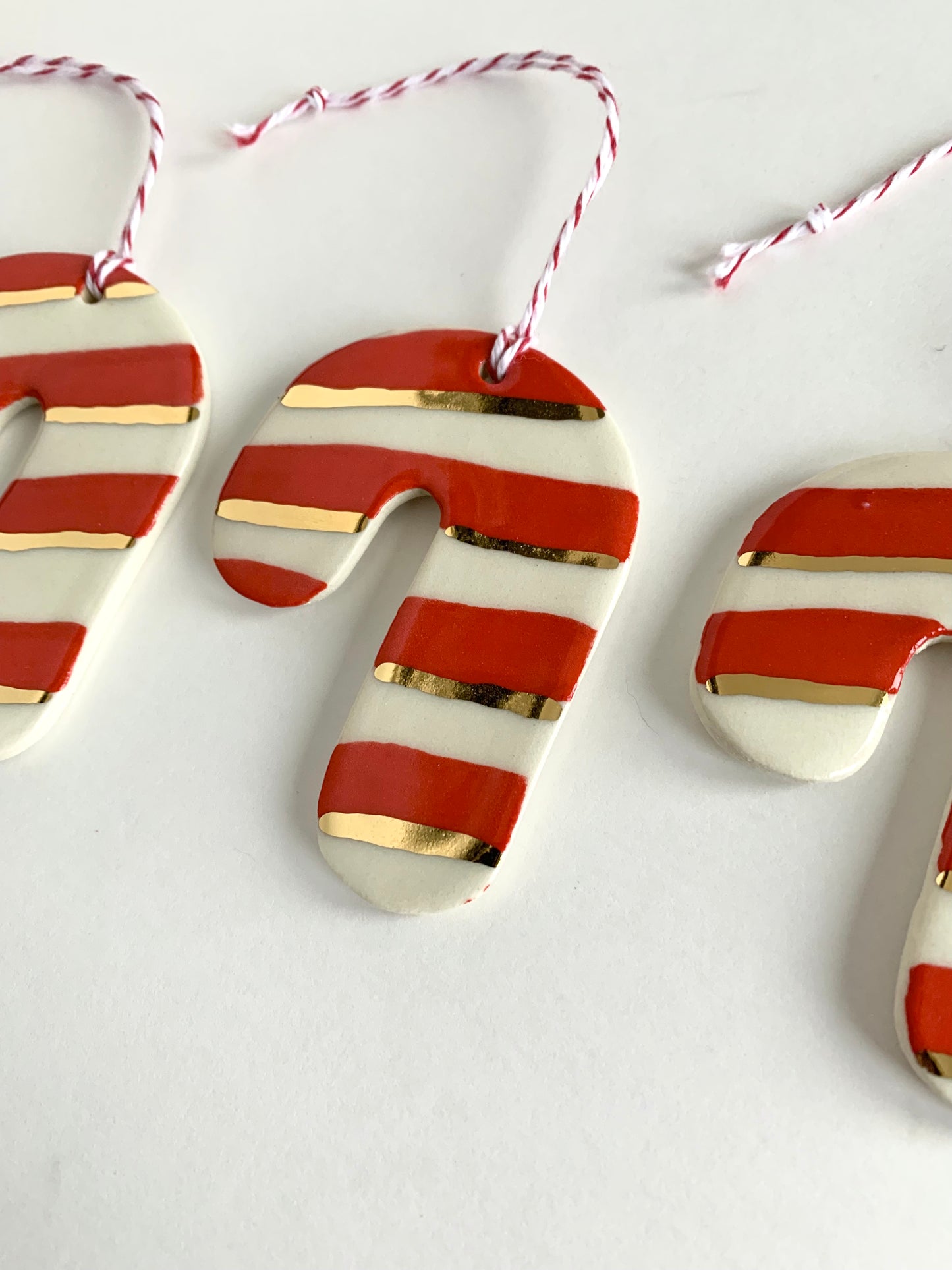 golden candy cane ornament